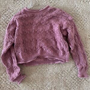 STREETWEAR SOCIETY 100% COTTON PINK CROPPED KNIT SWEATER 21” PTP